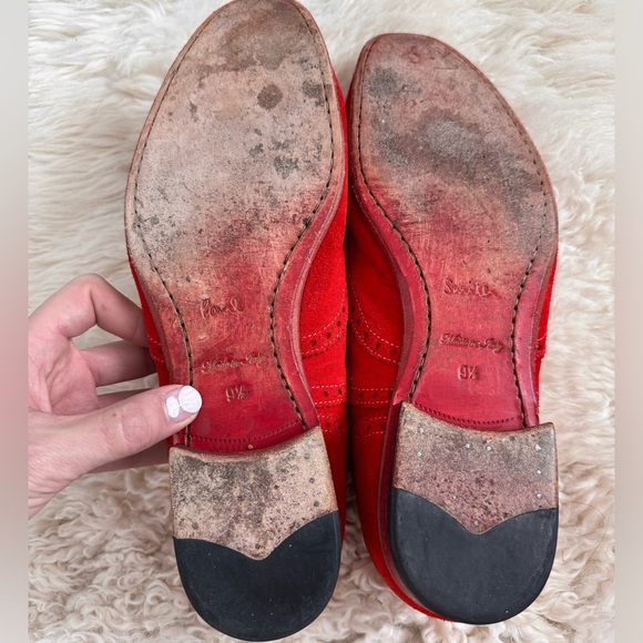 Paul Smith Red Suede Wingtip Shoes - Picture 6 of 7